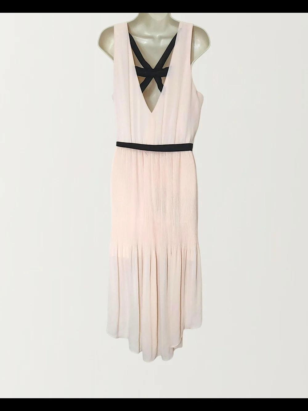 Lily Rose Womens Pink Sleeveless V-Neck High-Low Dress with Black Sash Size XL